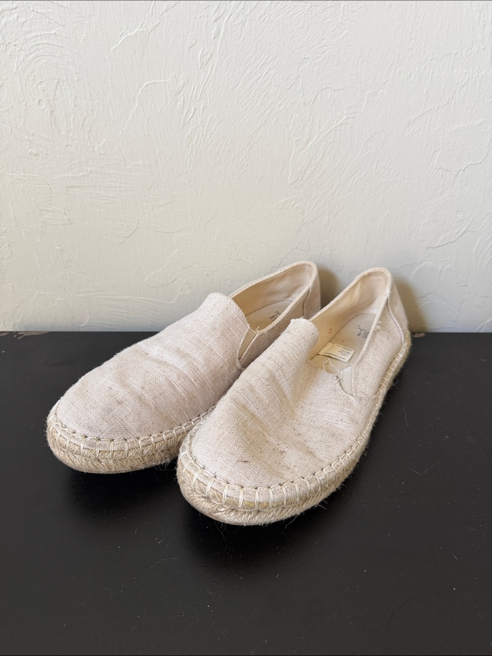 Men's Slip-On Espadrilles in Natural Linen